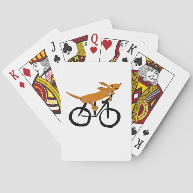 Baraja De Cartas Graciosa Bicicleta Dachshund (Reverso)