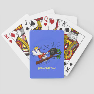 Baraja De Cartas Graciosa cacatúa tocando el personalizado de guita