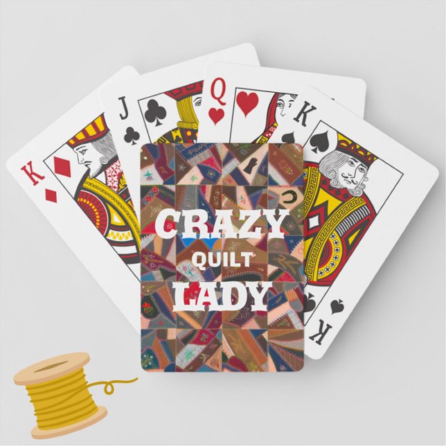Baraja De Cartas Graciosa "Crazy Quilt Lady" Vieja Parche Quilt (Fun "Crazy Quilt Lady" playing cards, for the quilter/sewer in your life.)