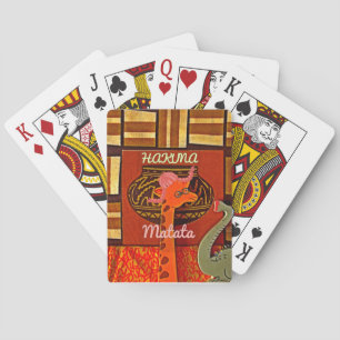 Baraja De Cartas Graciosa jirafa con texto fresco Hakuna Matata