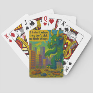 Baraja De Cartas Gracioso arte monstruo de Kaiju pisando cosas Fant