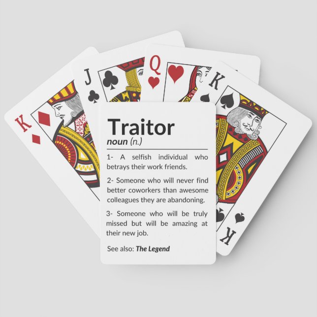 Baraja De Cartas Gracioso compañero de trabajo de despedida, colega (Reverso)