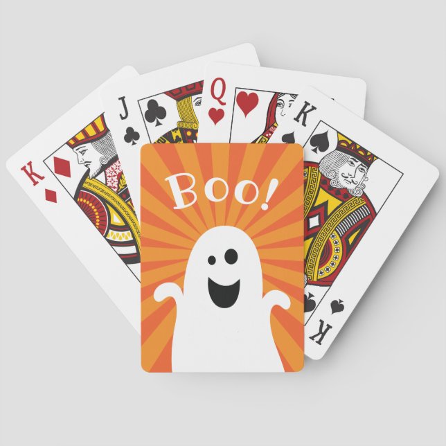 Baraja De Cartas Gracioso fantasma lindo Fun divertido feliz Hallow (Reverso)