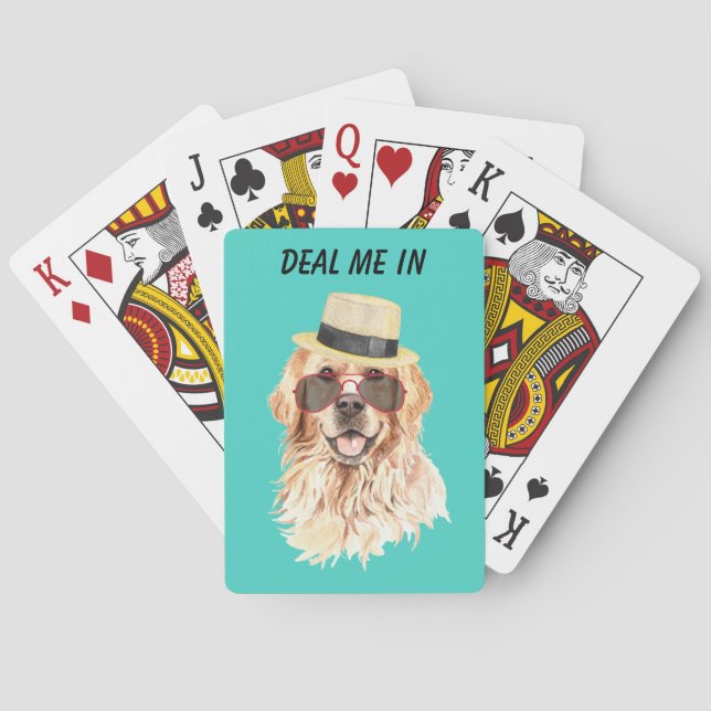 Baraja De Cartas Gracioso Golden Retriever Tráeme (Reverso)