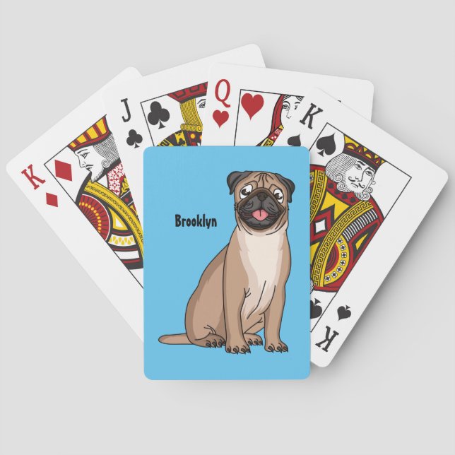Baraja De Cartas Gracioso ilustracion de personalizado de perro de  (Reverso)