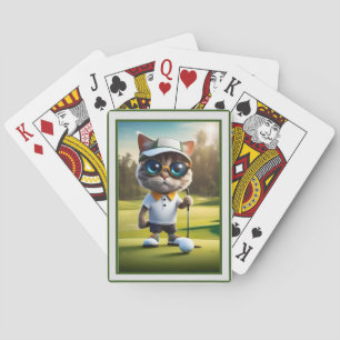Baraja De Cartas Gracioso jugador de golf animado,