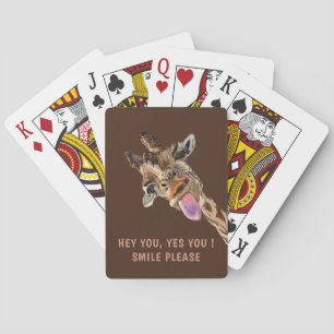 Baraja De Cartas Gracioso Jugando Tarjetas Feliz Giraffe - Texto Pe