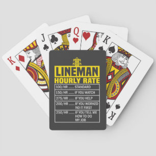 Baraja De Cartas Gracioso Lineman Hourrate Black