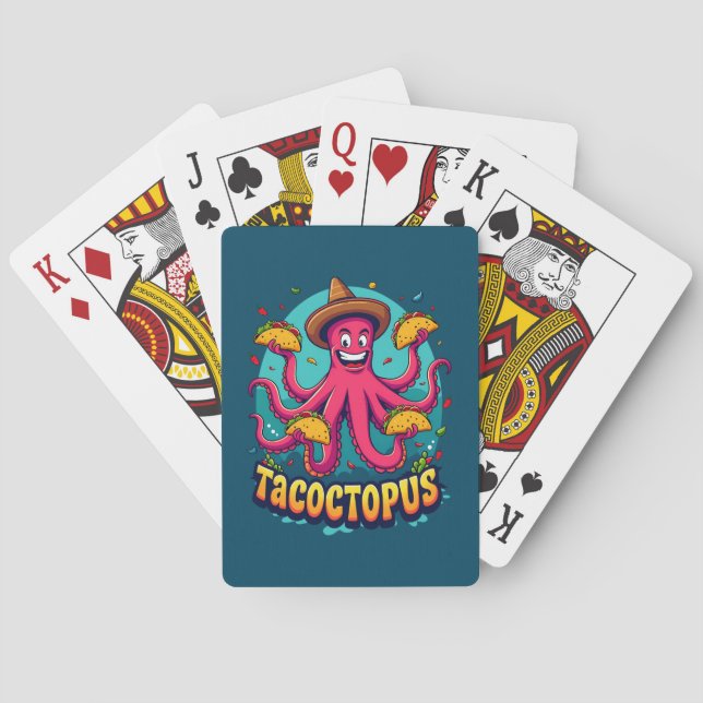 Baraja De Cartas Gracioso Personalizado de comida de tacaco octopus (Reverso)