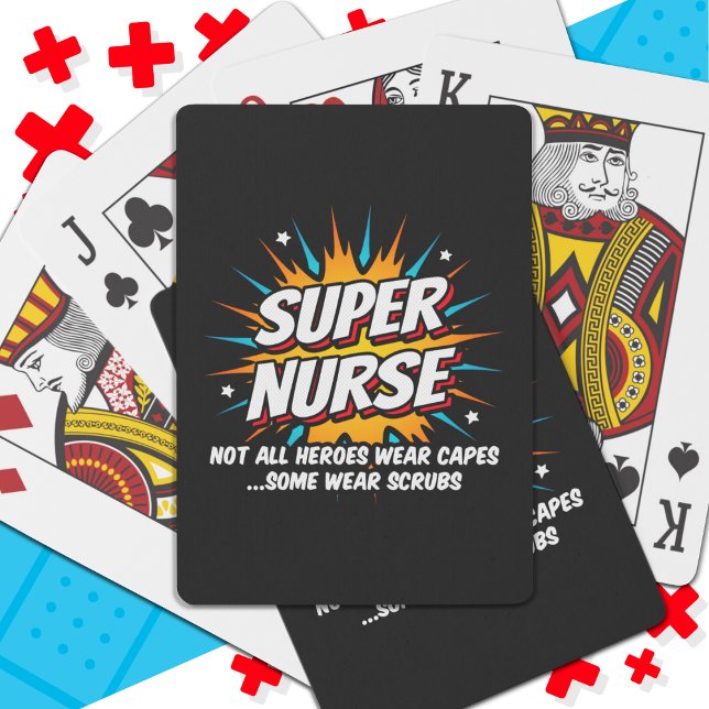 Baraja De Cartas Gracioso reconocimiento a superhéroes super enferm (Subido por el creador)