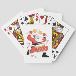 Baraja De Cartas Gracioso Santa Drummer Navidades feos navidad tamb