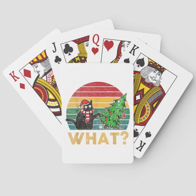 Baraja De Cartas Gracioso suéter Navidad Shirt Naughty Cat San (Reverso)