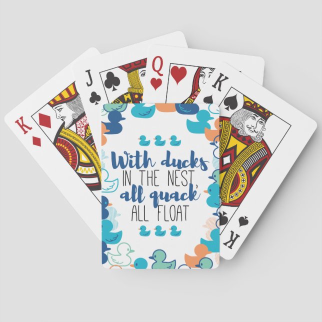 Baraja De Cartas Graciosos Ducks y diseño de citas de Quack Flos Pu (Reverso)