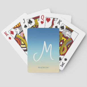 Baraja De Cartas Gradiente de playa con monograma