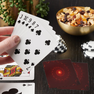Baraja De Cartas Gradiente De Swirl Fiery Red Sparkle