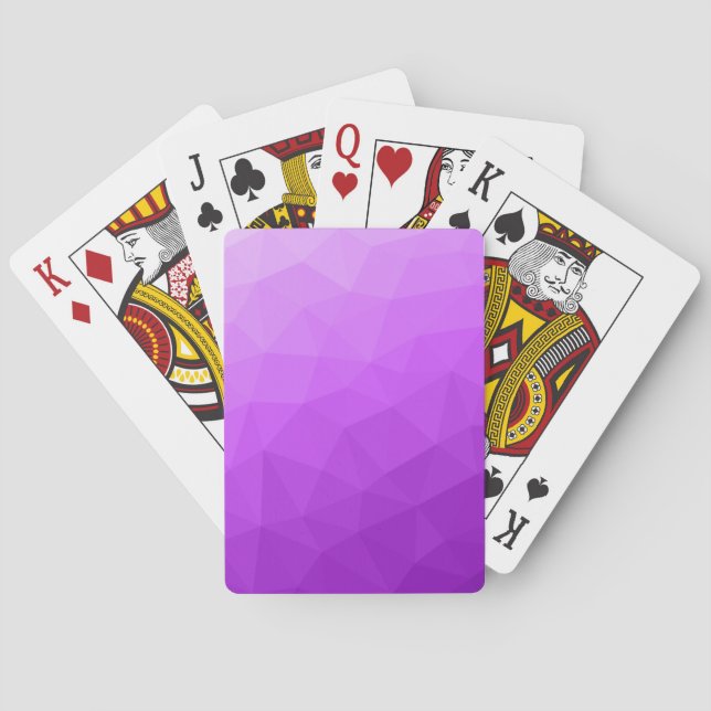 Baraja De Cartas Gradiente geométrico de malla de lavanda púrpura (Reverso)