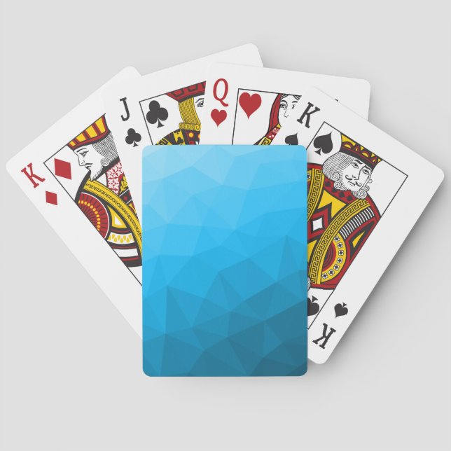 Baraja De Cartas Gradiente geométrico de malla de triángulo cian az (Reverso)