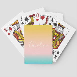 Baraja De Cartas Gradiente Pastel de verano   Nombre de guión perso