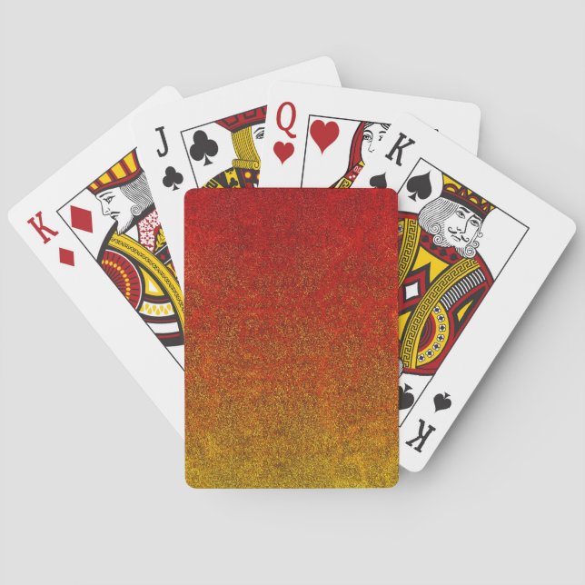 Baraja De Cartas Gradiente Purpurina de llama de caída (Reverso)