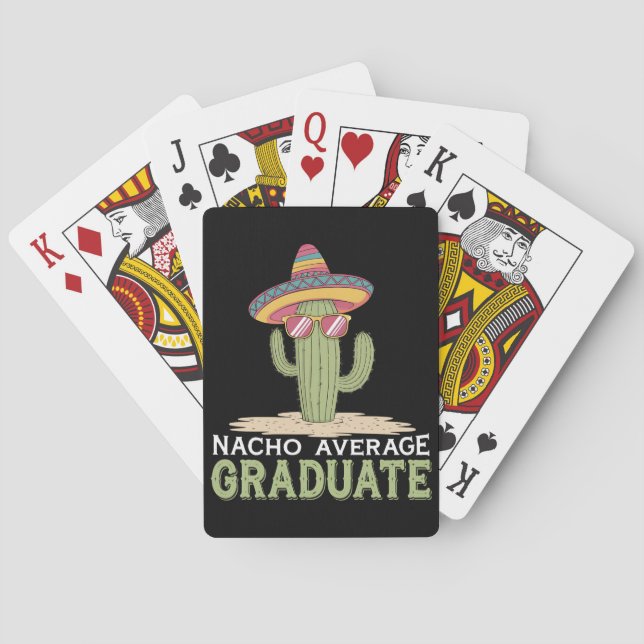 Baraja De Cartas Graduación de Cactus de Graduado Promedio de Nacho (Reverso)
