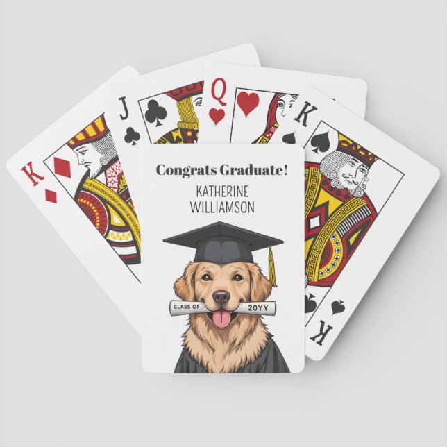 Baraja De Cartas Graduación de personalizado Perro recuperador de o (Reverso)