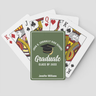 Baraja De Cartas Graduación Militar Personalizada Verde Ejército