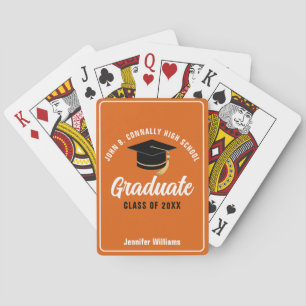 Baraja De Cartas Graduación personalizada de la escuela secundaria