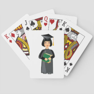 Baraja De Cartas Graduada con Gorro y Toga Negros