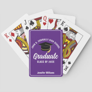 Baraja De Cartas Graduada de Purple High School personalizada 2026 