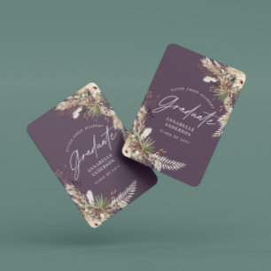 Baraja De Cartas Graduado pampas eucalipto elegante morado moderno