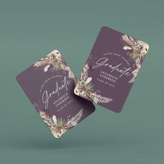 Baraja De Cartas Graduado pampas eucalipto elegante morado moderno (Subido por el creador)