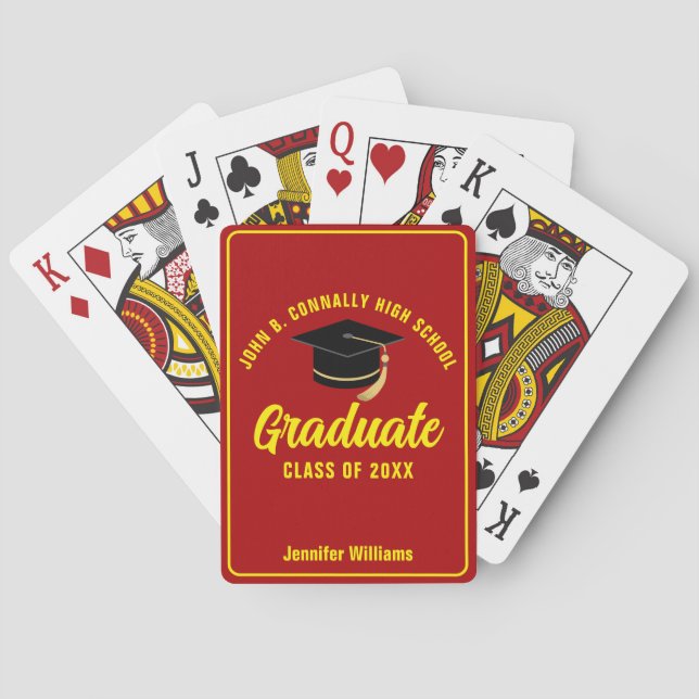 Baraja De Cartas Graduado Personalizado del Partido de Graduación A (Reverso)