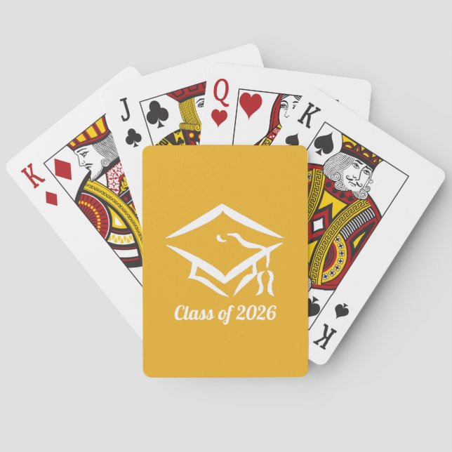 Baraja De Cartas Graduation Class of 20?? GLDWHT Custom Year Name (Reverso)