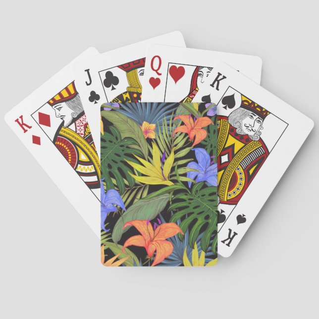 Baraja De Cartas Gráfica de flor tropical Hawai Aloha (Reverso)