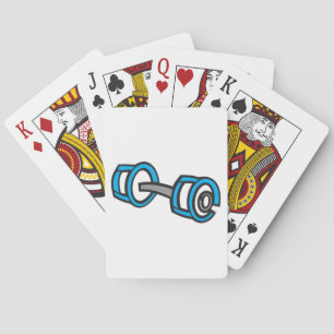 Baraja De Cartas Gráfica de Gimnasio gris y azul Dumbbell para Guay