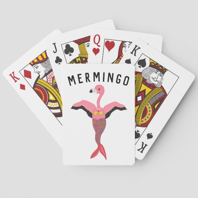 Baraja De Cartas Gráfica divertida de Mermingo: tarjetas Flamingo-M (Reverso)