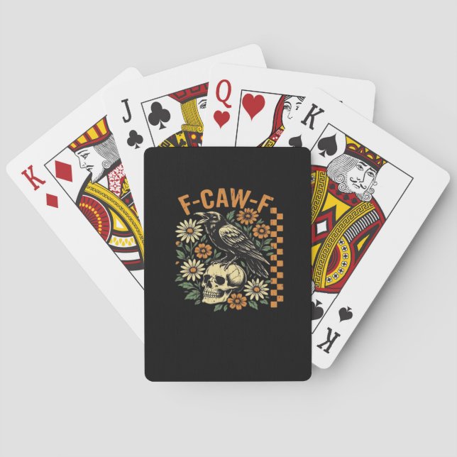 Baraja De Cartas Gráfico Antiguo de Cuervo F-Caw-F (Reverso)