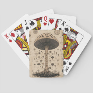 Baraja De Cartas Gráfico Botánico de Hongos Vintage (10)