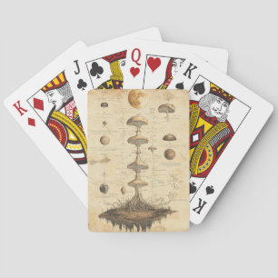 Baraja De Cartas Gráfico Botánico de Hongos Vintage (12)