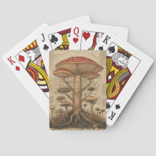 Baraja De Cartas Gráfico Botánico de Hongos Vintage (9)
