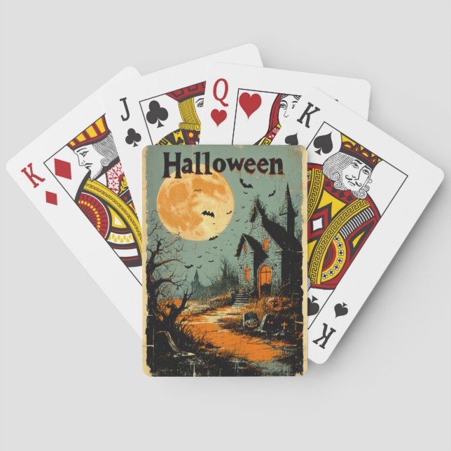 Baraja De Cartas Gráfico de Halloween - Estilo Poster de los años 6 (Reverso)