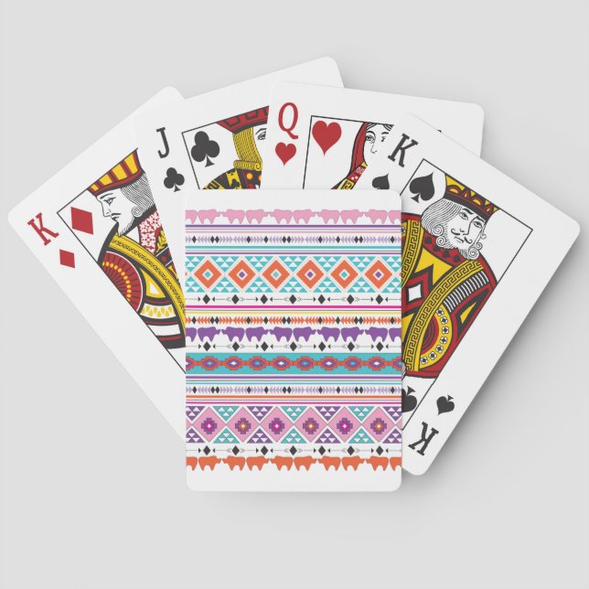 Baraja De Cartas Gráfico de patrones tribales azteca (Reverso)