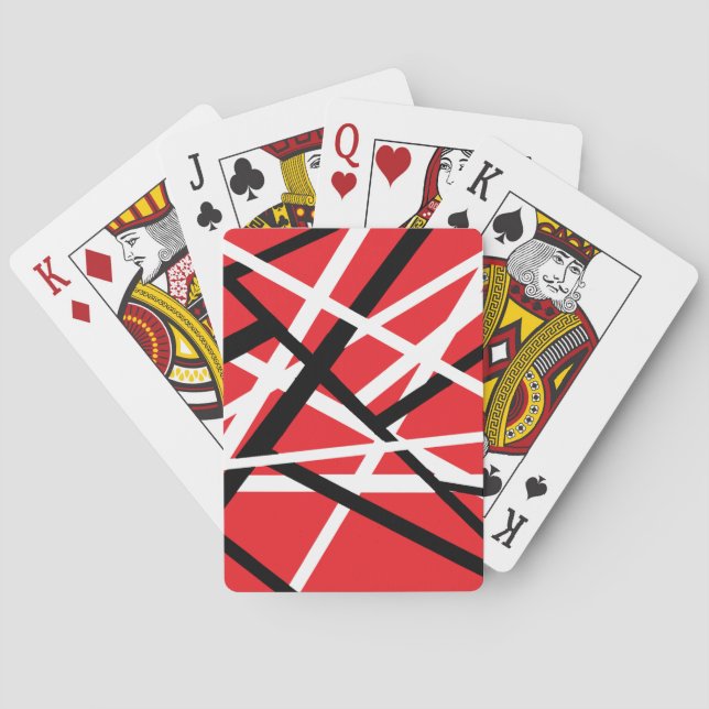Baraja De Cartas Gráfico negro, rojo y blanco (Reverso)