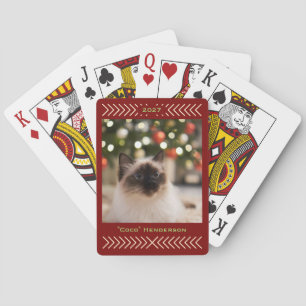 Baraja De Cartas Gráfico Rústico Sencillo Foto Personalizada Nombre