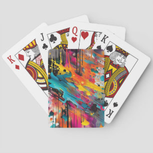 Baraja De Cartas Grafiti de Salpicaduras de Caos Vívido
