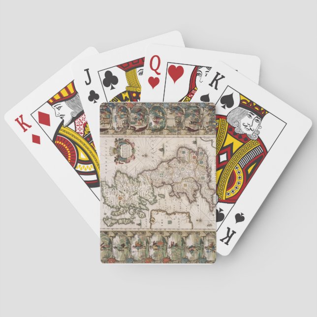 Baraja De Cartas Gran Bretaña como fue dividida en el Tyme del (Reverso)