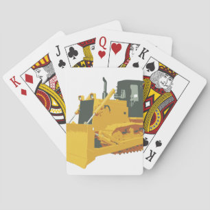 Baraja De Cartas Gran bulldozer de construcción en pistas