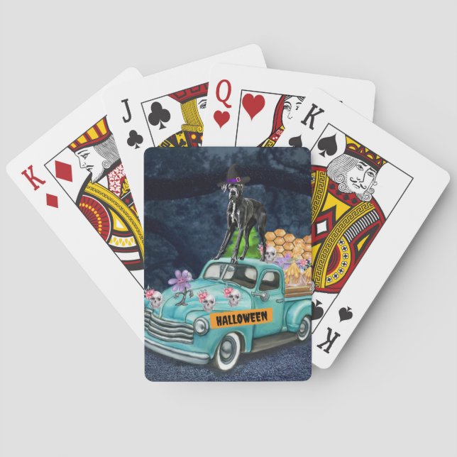 Baraja De Cartas Gran Camión Dane Dog Halloween Noche de miedo (Reverso)