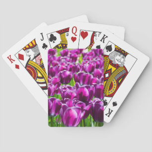 Baraja De Cartas Gran campo de tulipanes púrpura  