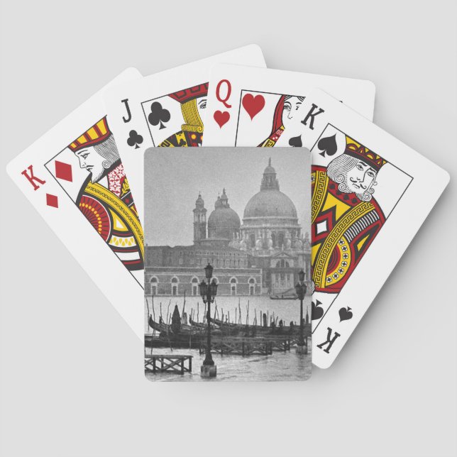 Baraja De Cartas Gran Canal Blanco Negro Venecia Italia Viajes (Reverso)